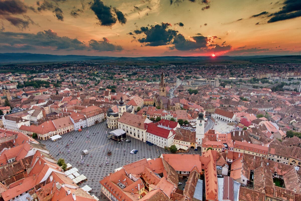 Aerial view of Sibiu